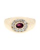 Gentlemans Ruby and Diamond Step Side Ring